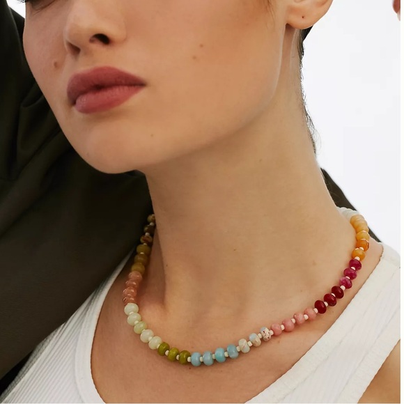 Anthropologie Rainbow Stone Sunshower Necklace NWT